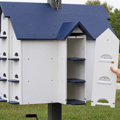 Martin Mansion — Assembled Large Martin Birdhouse with Easy Nest Check and Magnetic Doors